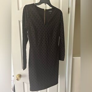 The Limited little black dress with velour polka dot details